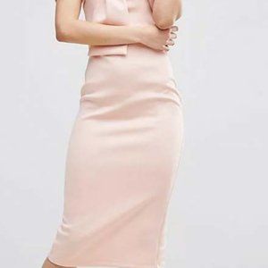 ASOS One-Shoulder Scuba Pencil Midi Dress